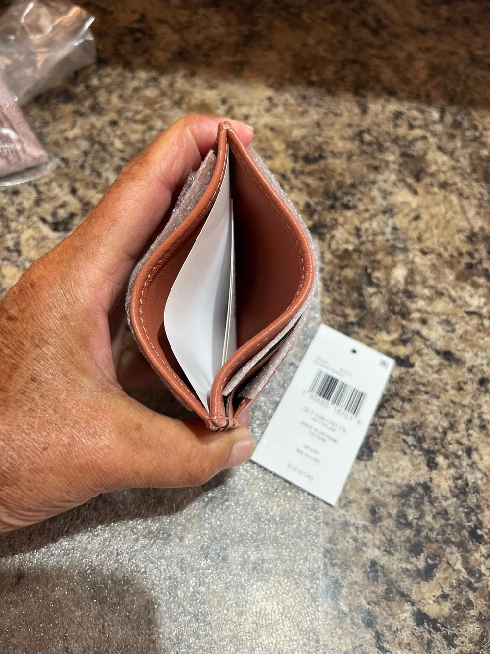 Coach Essential Card Case In Dark Peach